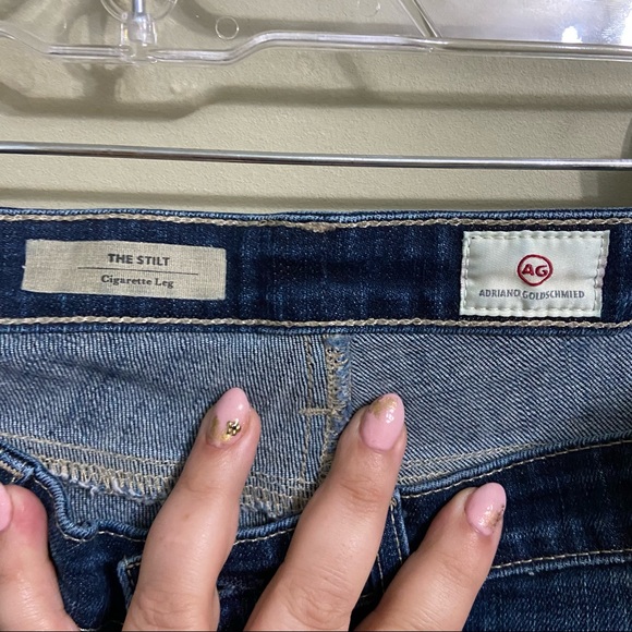 AG Women’s 28 The Stilt Straight Cigarette Leg Mid Rise Blue Jeans - Picture 8 of 10